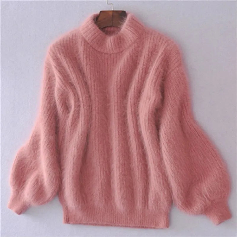 Taylor: Locker gestrickter Angora-Pullover