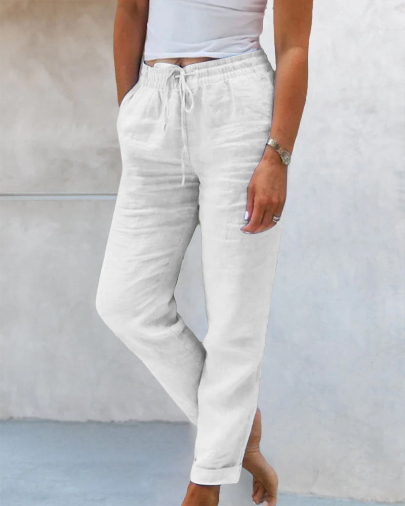 Marisol - Einfarbige Hose mit gerader Passform