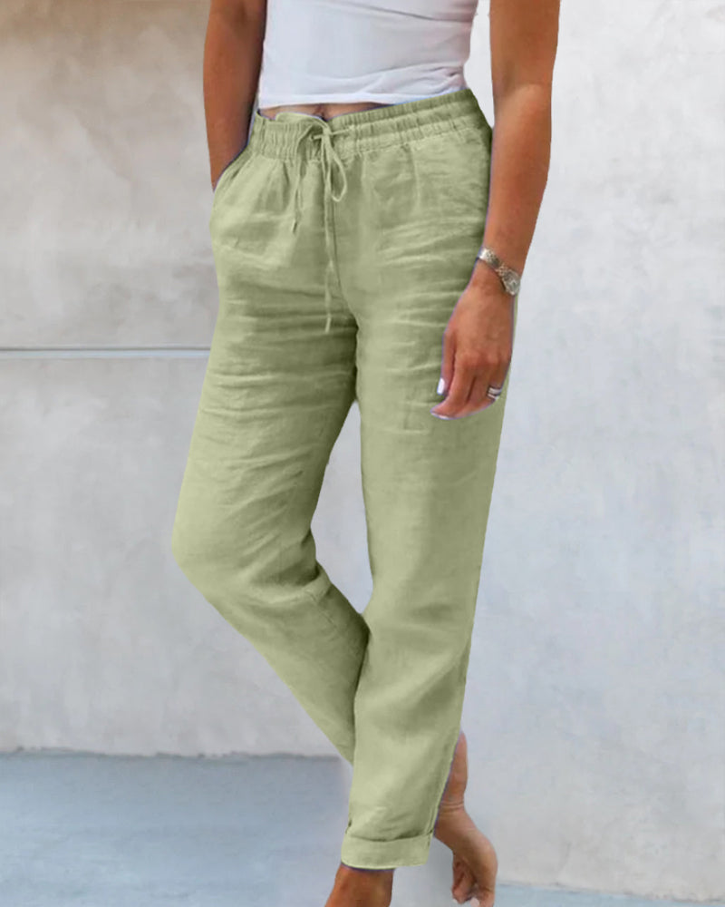 Marisol - Einfarbige Hose mit gerader Passform