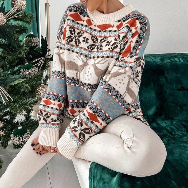 Weicher Rentier-Pullover für Damen im Winter