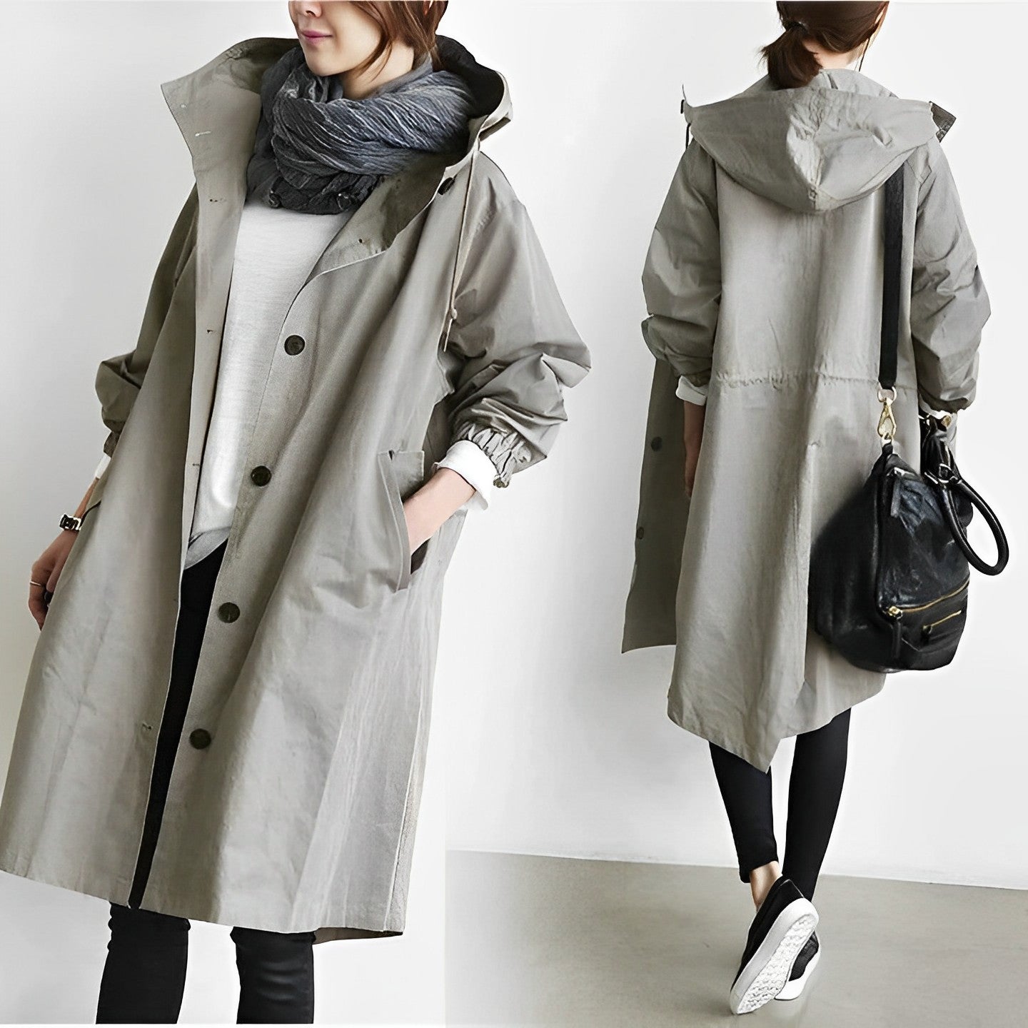 Winddichte, lange DuraCoat Jacke mit Kapuze
