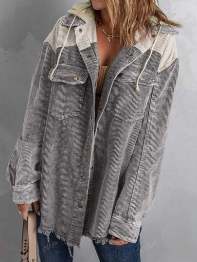 Reivella: Bequemer Kapuzenmantel mit Kordelzug