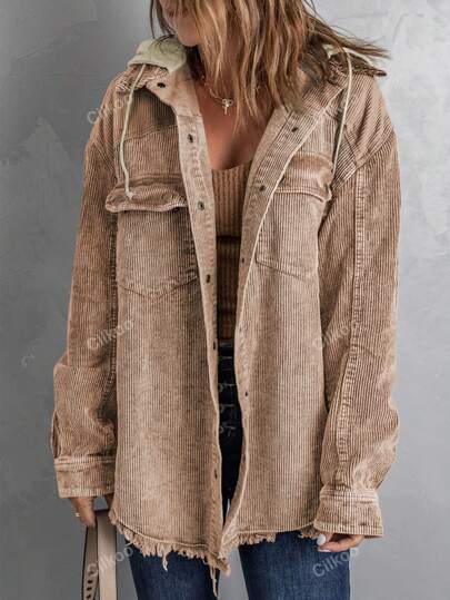 Reivella: Bequemer Kapuzenmantel mit Kordelzug