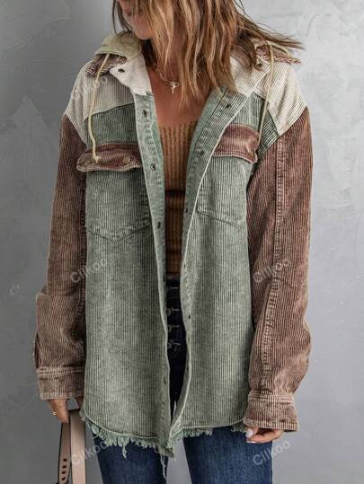 Reivella: Bequemer Kapuzenmantel mit Kordelzug