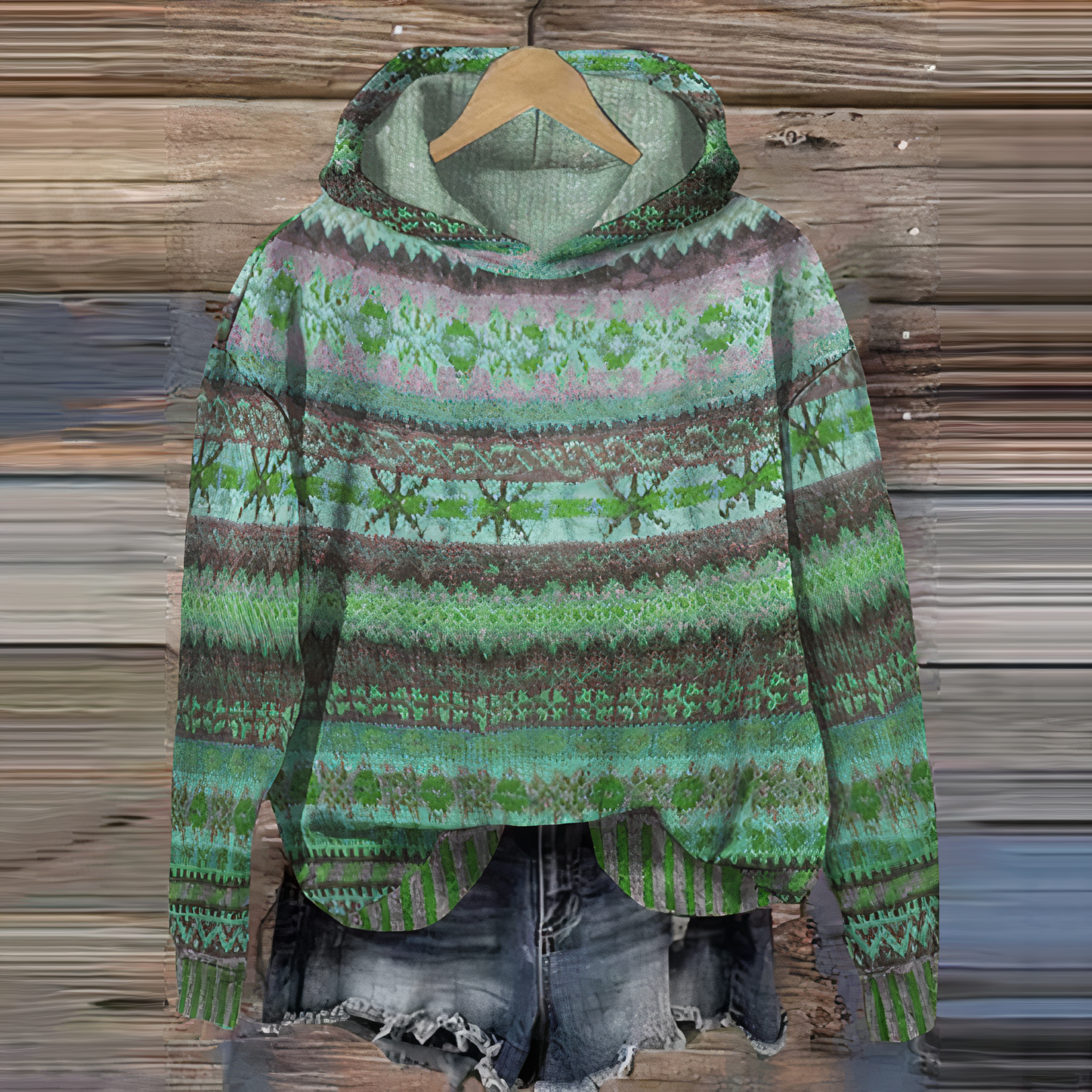 Fudus Damen Vintage Kapuzenpullover