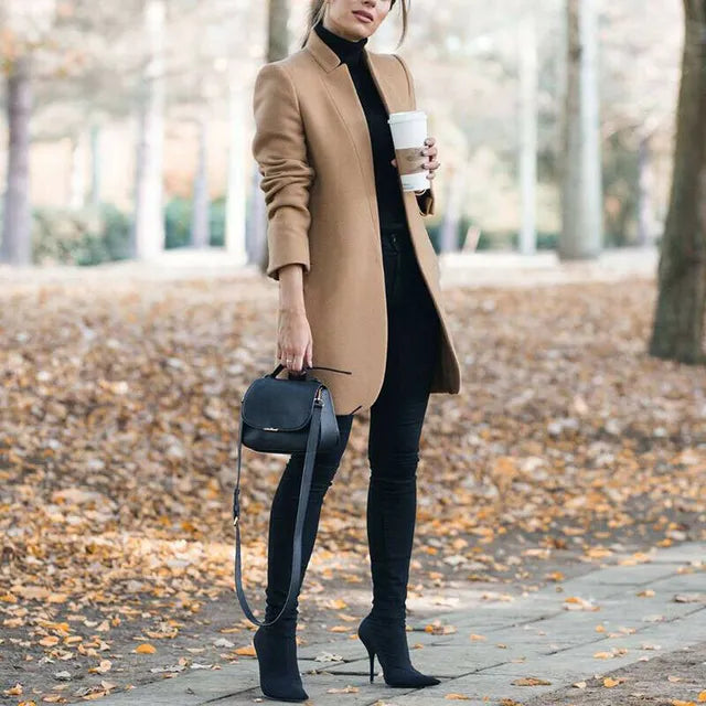 Connie: Solid Wool Fashion Coat