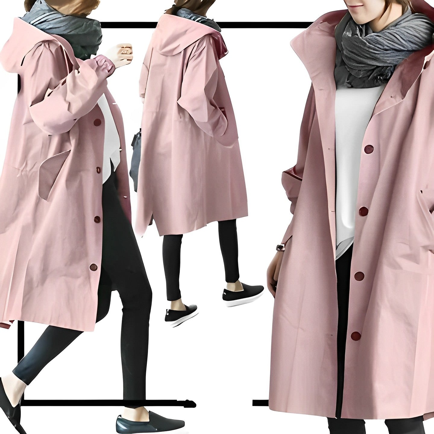 Winddichte, lange DuraCoat Jacke mit Kapuze