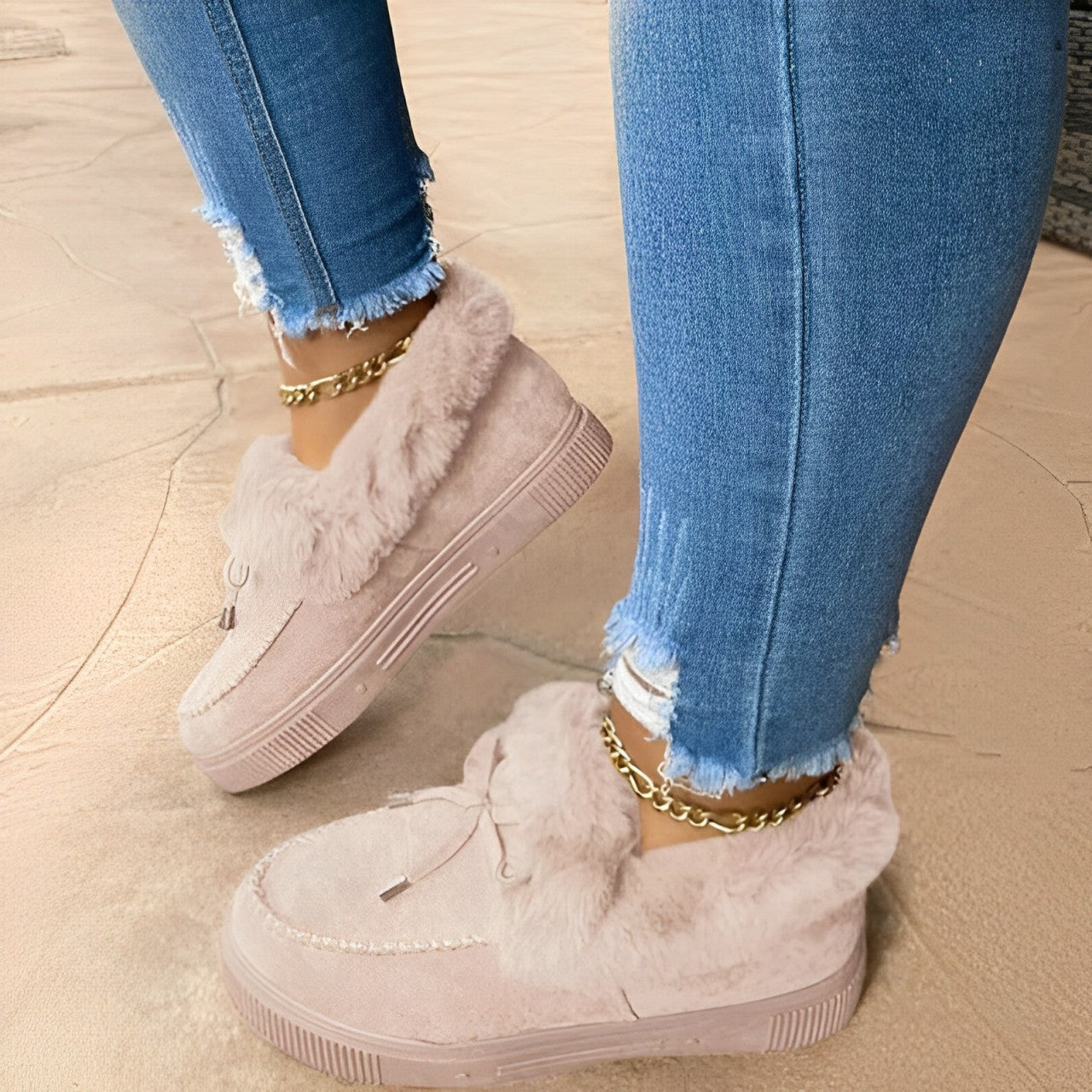 Robuste Baumwollsamt-Schnürstiefel Jolie