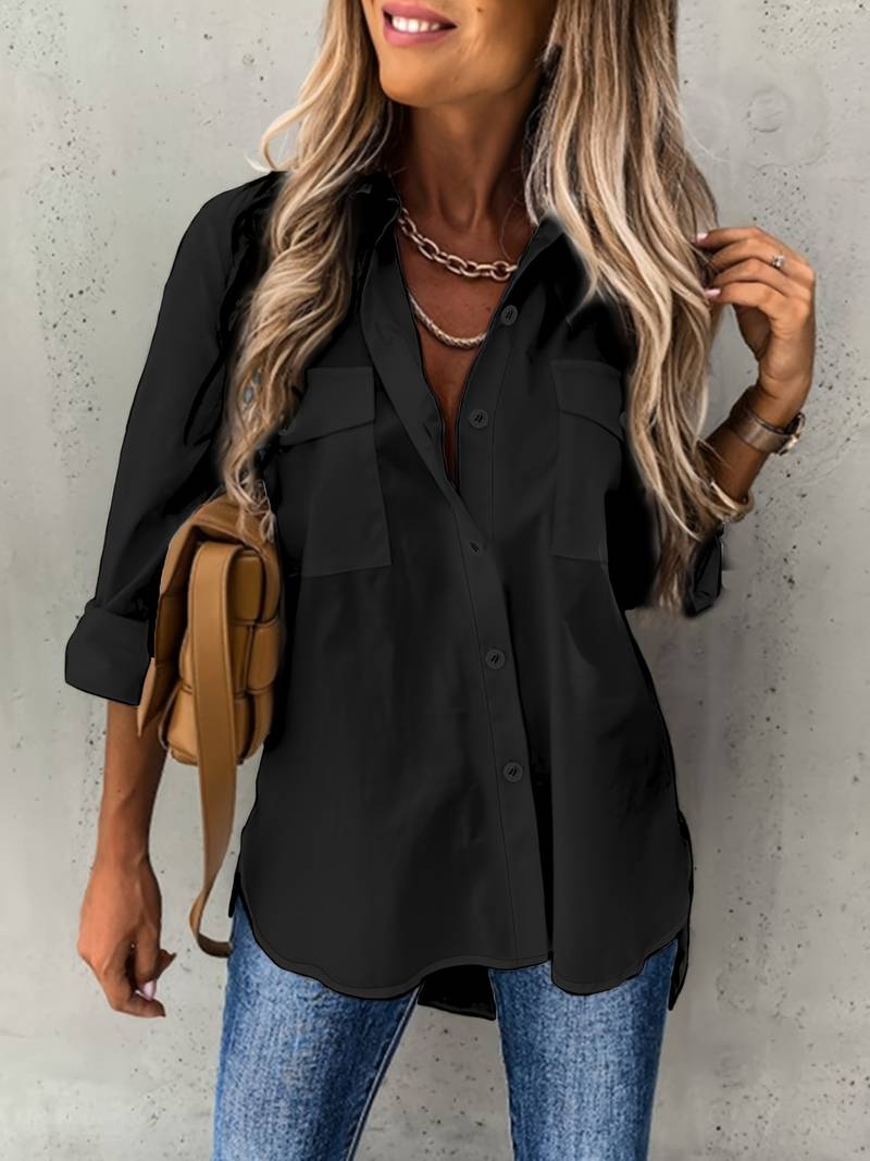 Weiße Iria Bluse mit Knöpfen