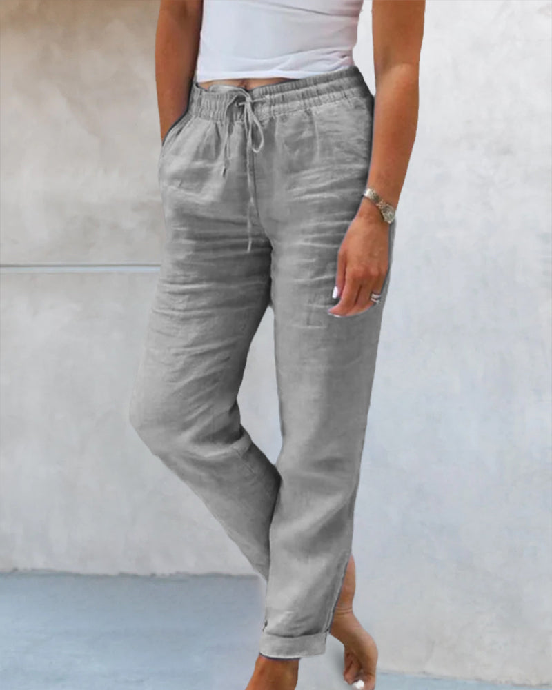 Marisol - Einfarbige Hose mit gerader Passform