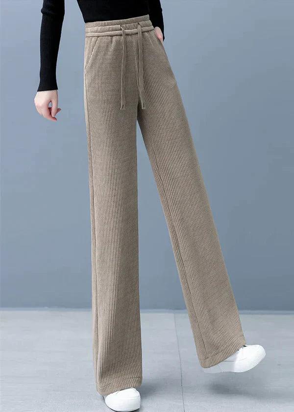 Weite, einfarbige Freesia-Hose mit geradem Bein