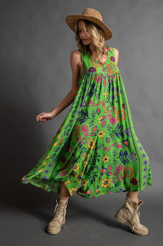 Pauline Latzhose mit Blumenmuster im Vintage-Stil