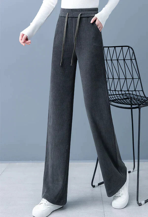 Weite, einfarbige Freesia-Hose mit geradem Bein