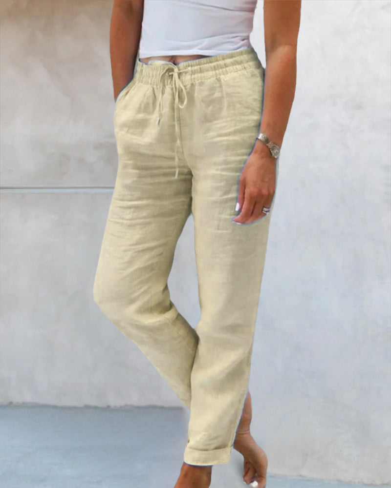 Marisol - Einfarbige Hose mit gerader Passform