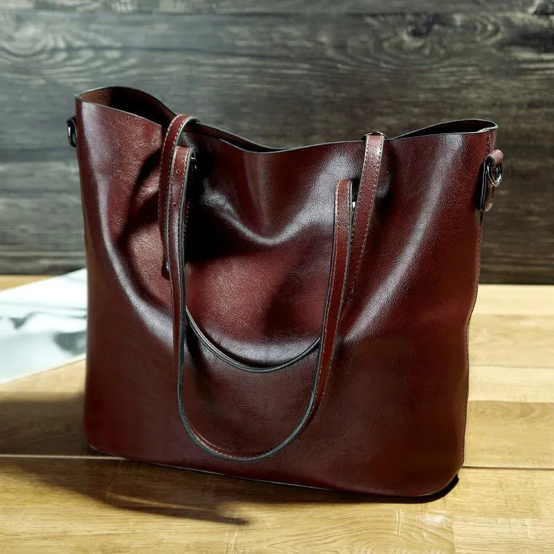 Vintage Leder Schultertasche Francisca