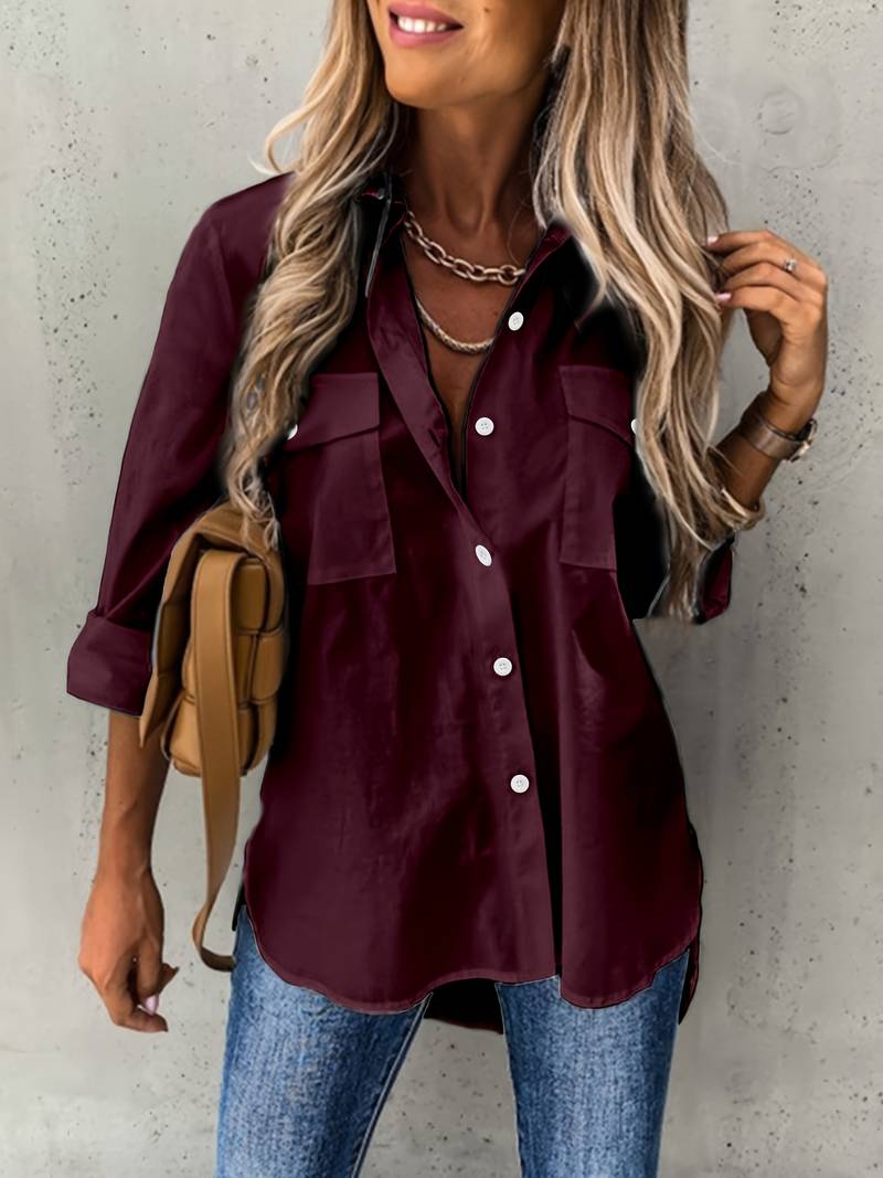 Weiße Iria Bluse mit Knöpfen