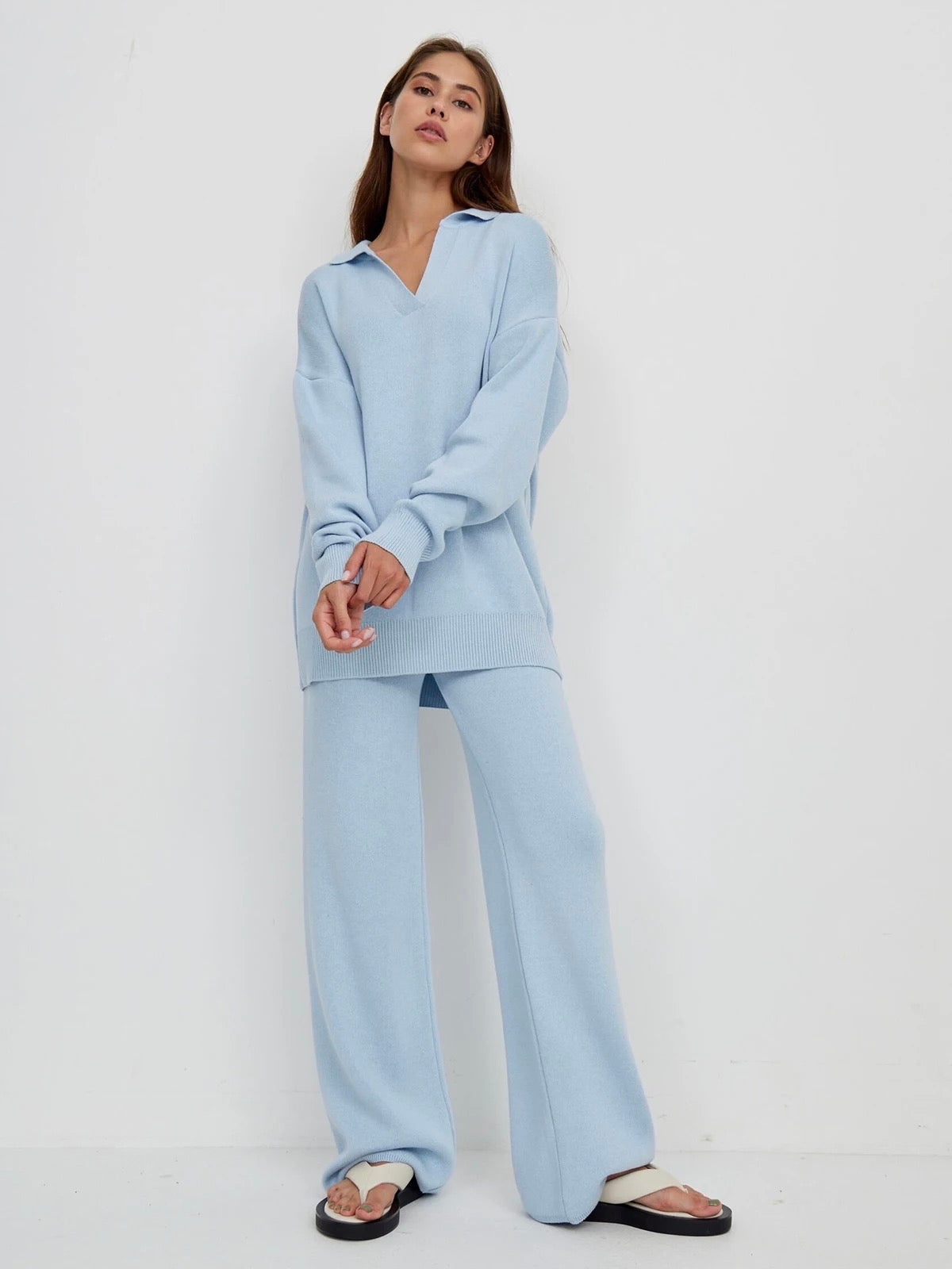 Baumwoll-Polo-Shirt und weite Hose - Set Valérie™