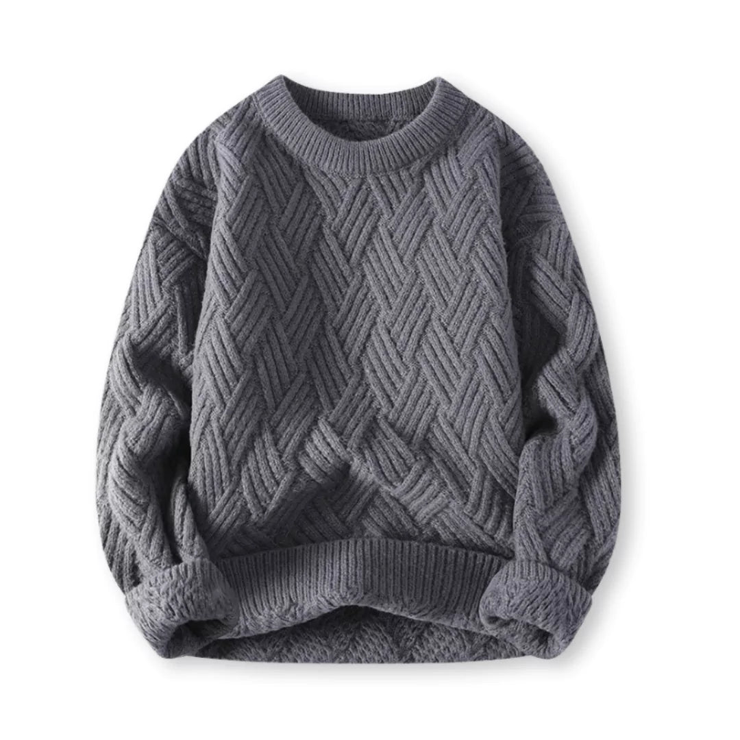 Wolle-Mix Herrenpullover mit Zopfmuster – Klassisch und Warm
