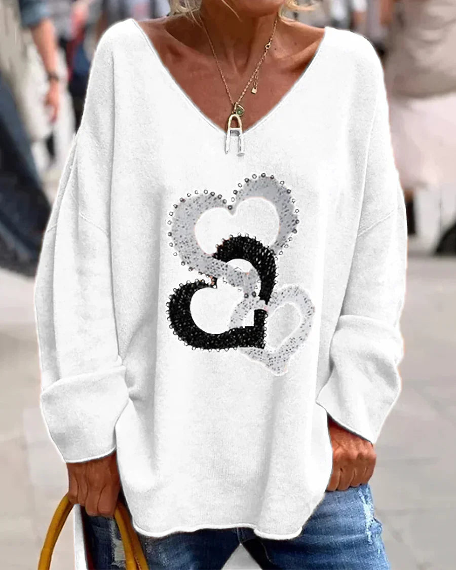 Komfortabler Damenpullover mit grafischem Design von Fudus