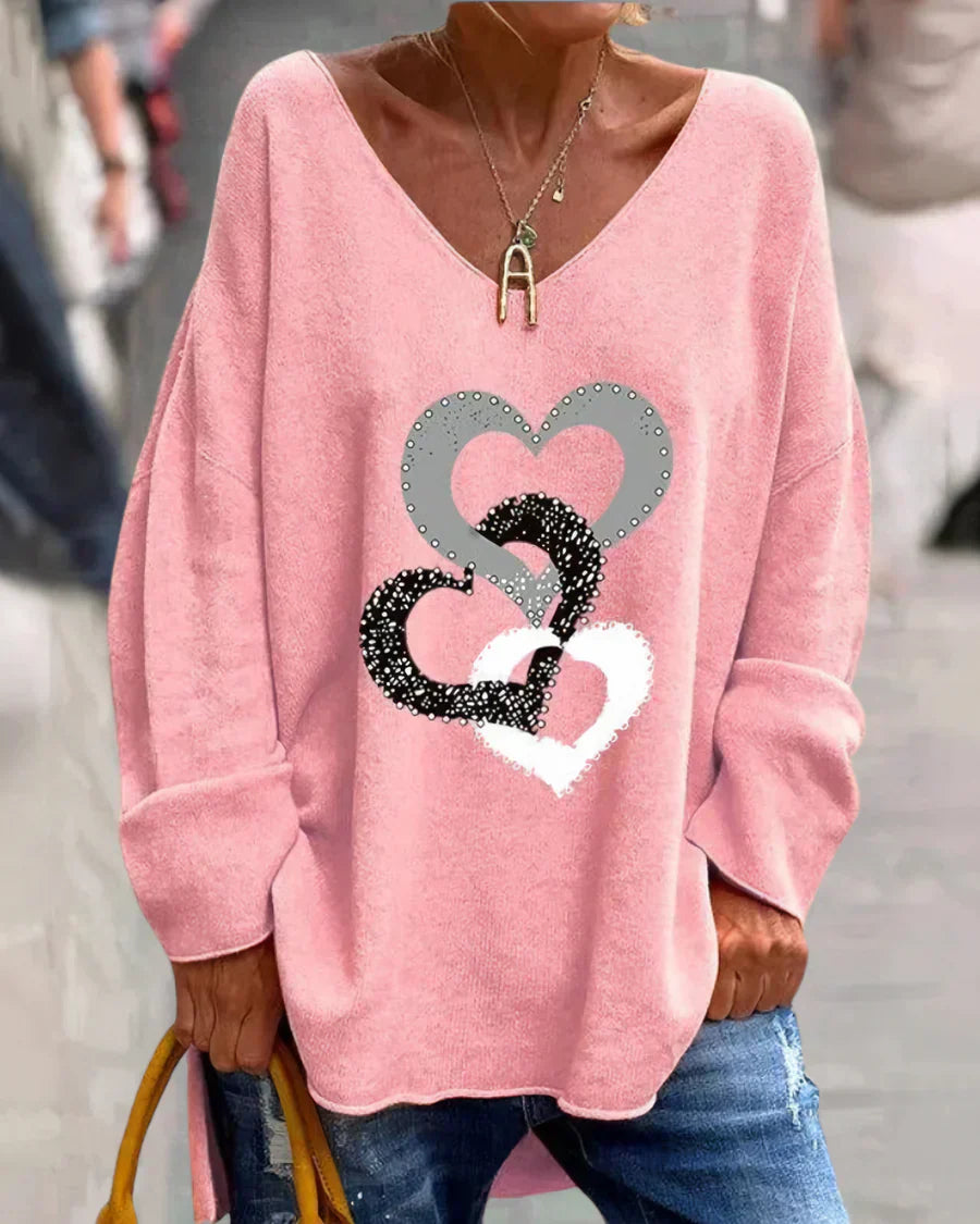 Komfortabler Damenpullover mit grafischem Design von Fudus