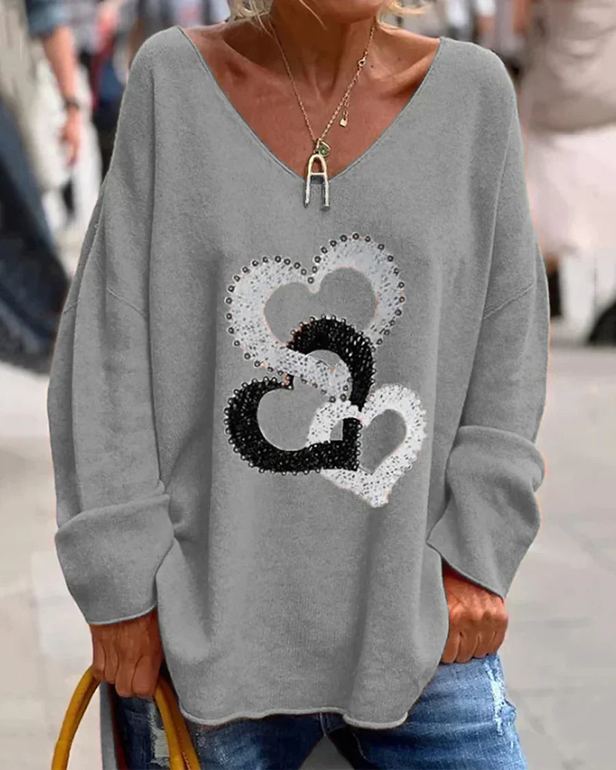 Komfortabler Damenpullover mit grafischem Design von Fudus
