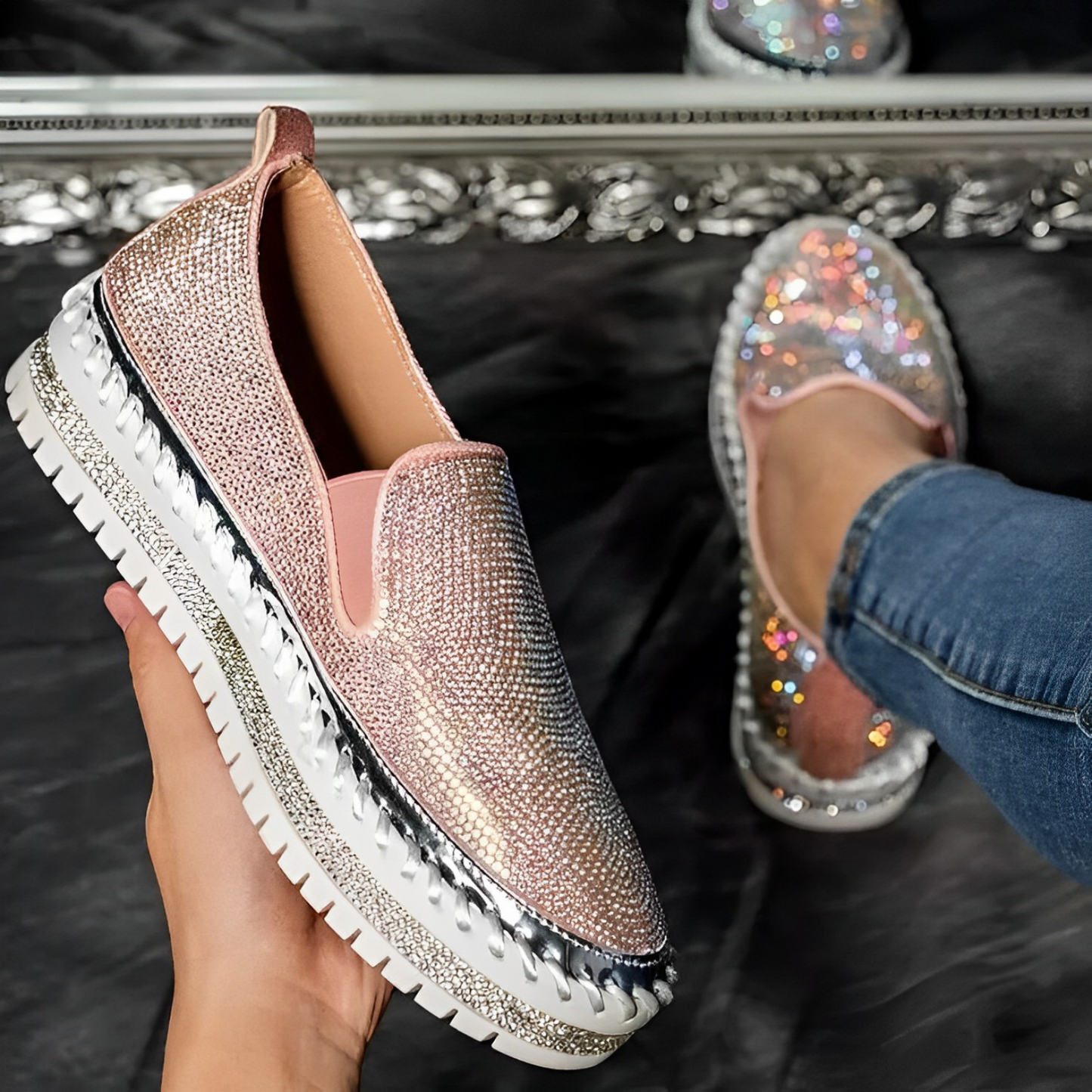 Glitzernde Diamant-Loafer - Candy Gem