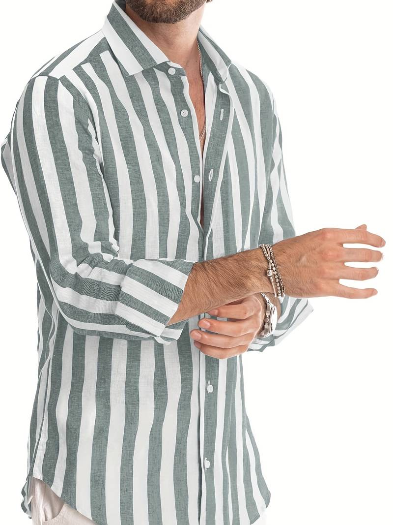 Osric Sommerhemd mit Streifen, Langarm