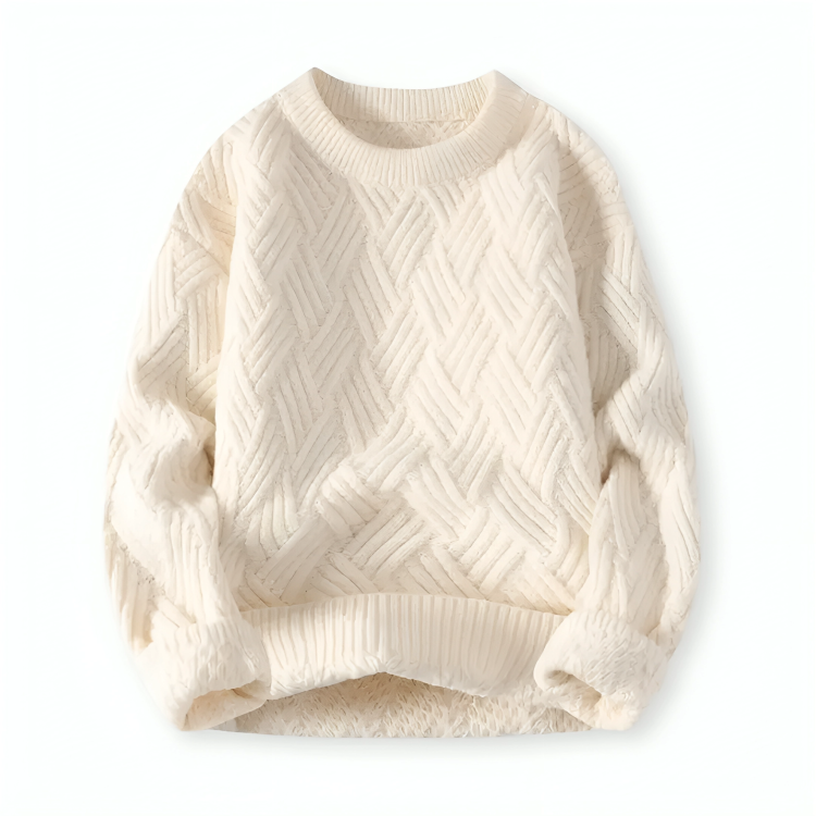 Wolle-Mix Herrenpullover mit Zopfmuster – Klassisch und Warm