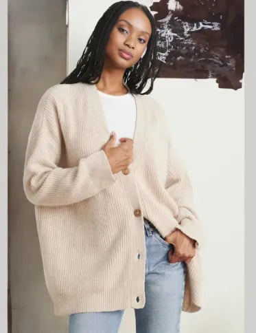 Kaschmir-V-Ausschnitt Strickjacke von Senax