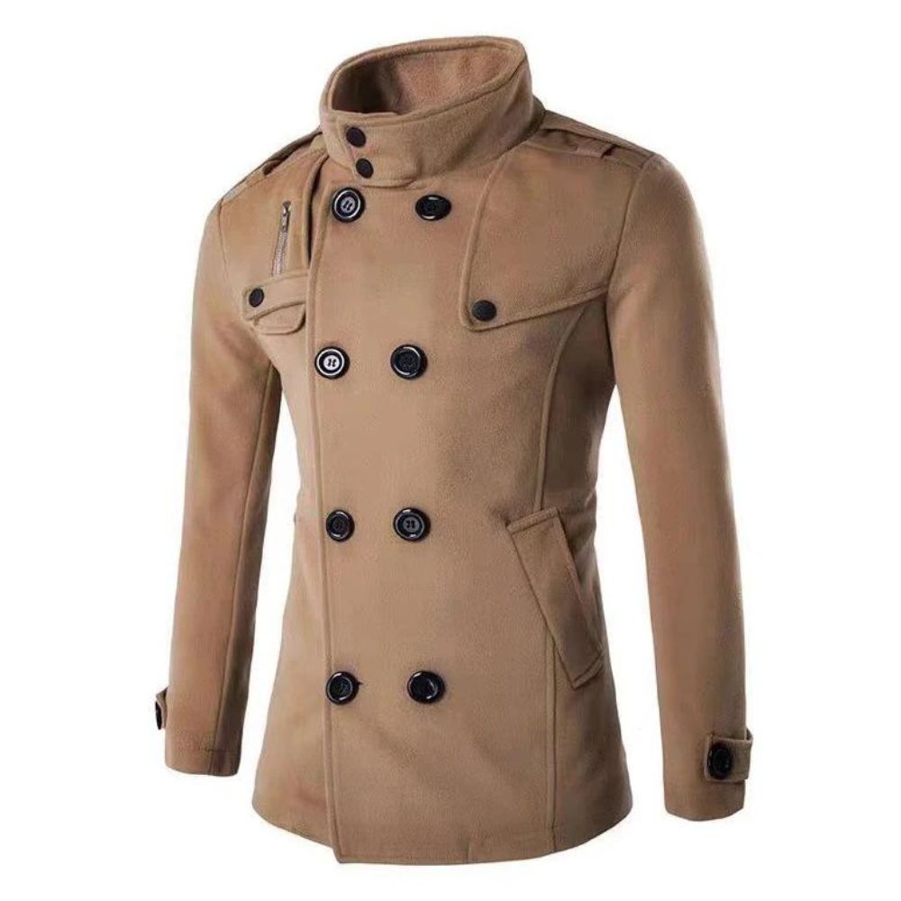 Wolle Herren Wintermantel in Grau