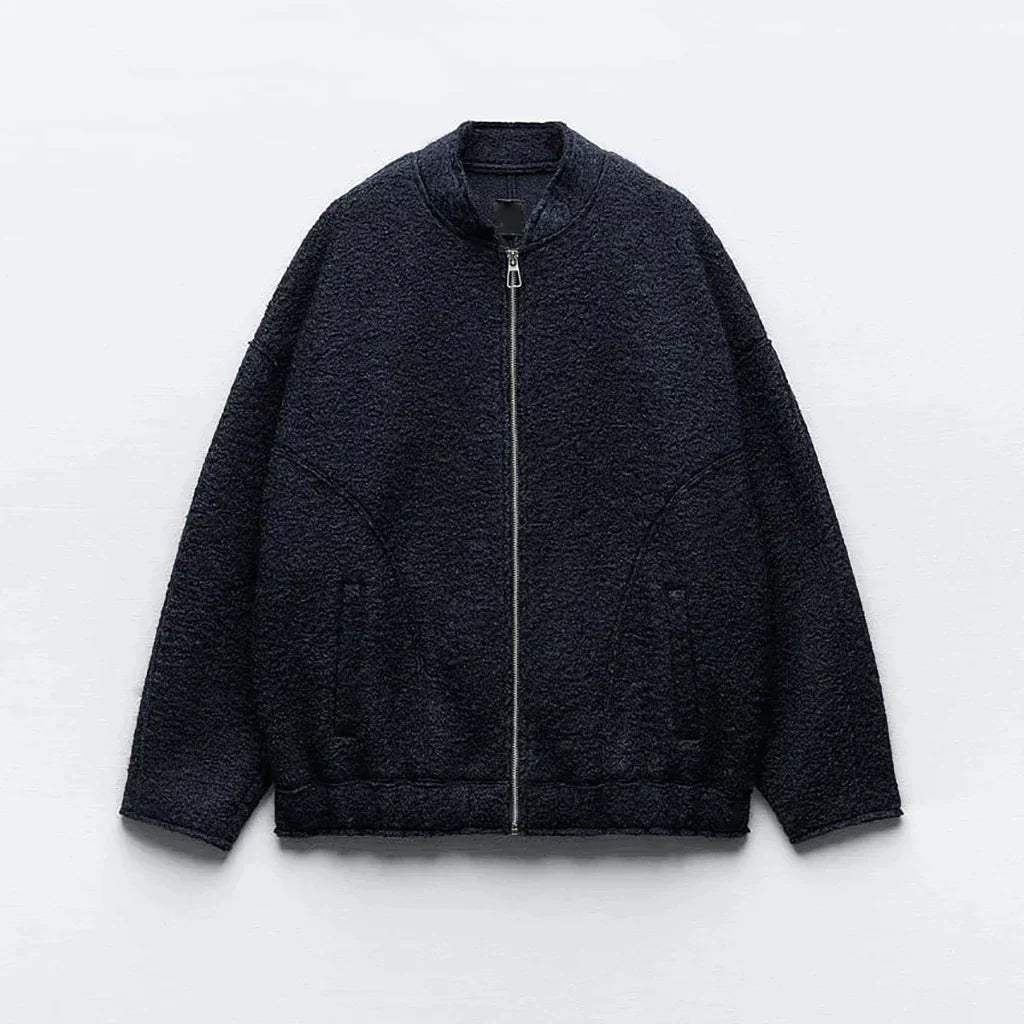 Avelena Bomberjacke: Oversize mit O-Ausschnitt