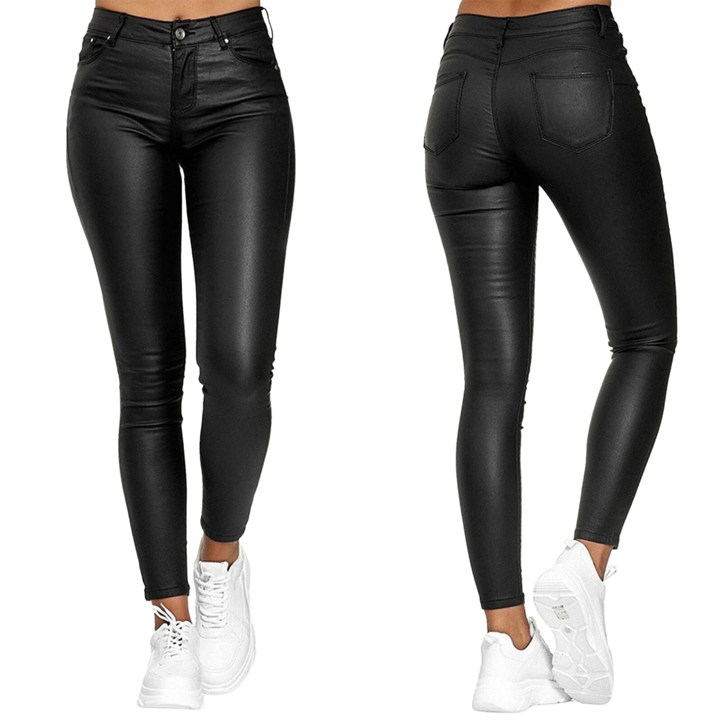 Cassandra Leather-Look Stretch Pants