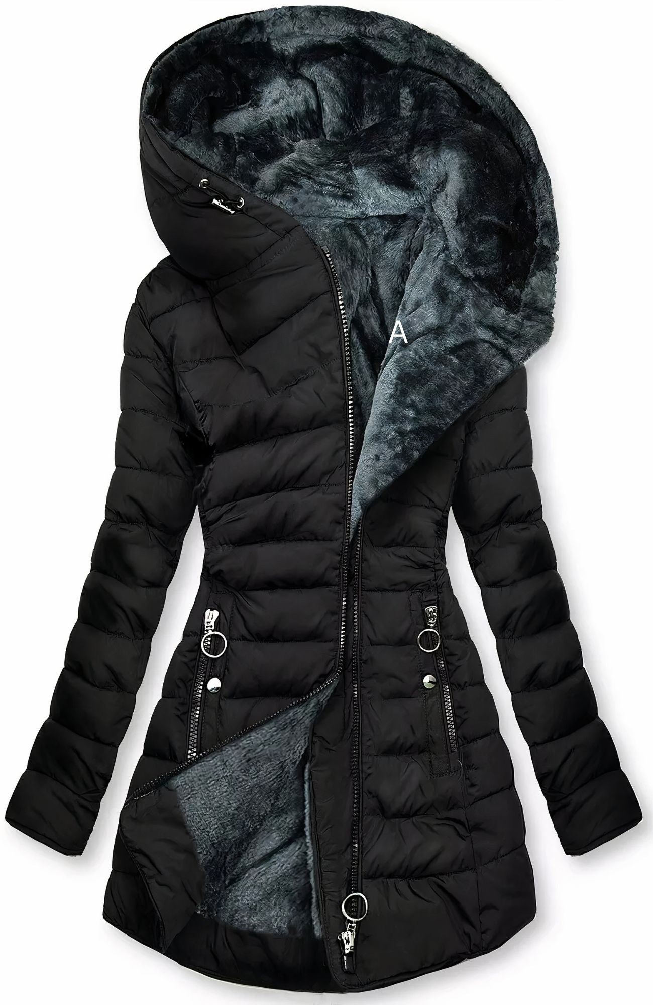 Wintertaugliche, modische Damen-Daunenjacke von Halli