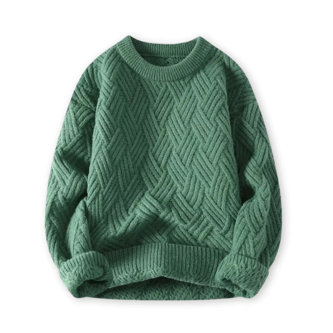 Wolle-Mix Herrenpullover mit Zopfmuster – Klassisch und Warm