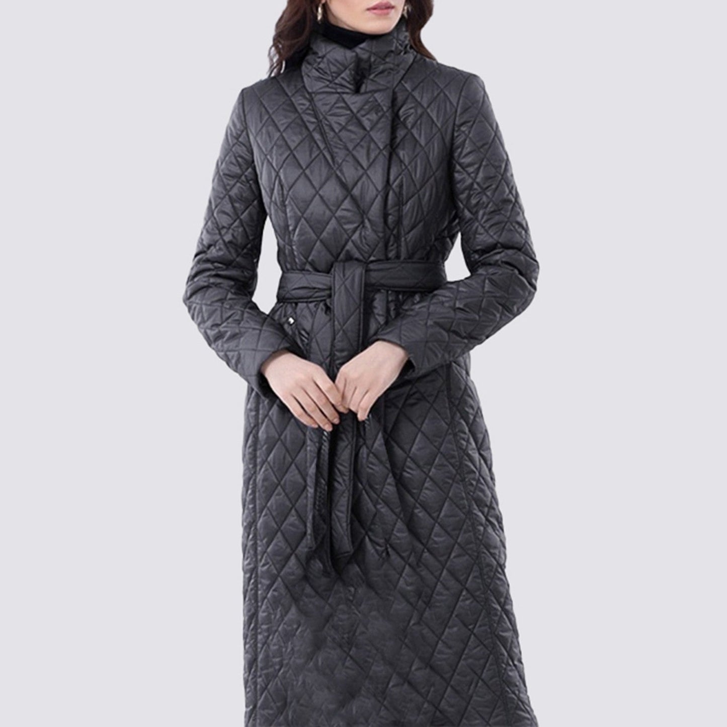 Wilja Damen Lang Daunenmantel Baumwolle Winterjacke