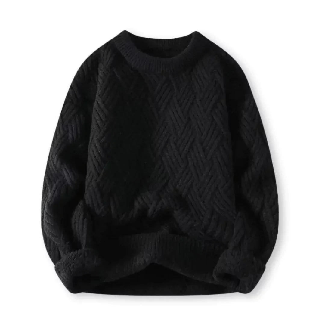 Wolle-Mix Herrenpullover mit Zopfmuster – Klassisch und Warm