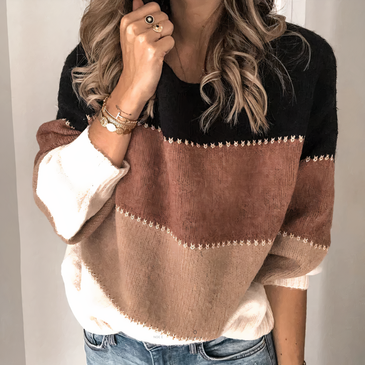 Winterpullover Michaela mit Streifen