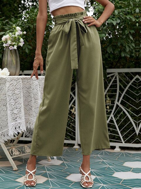 Weite, plissierte Hose Amelia