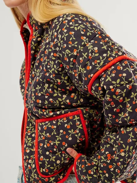 Winterjacke für Damen von Trionie mit Blumenmuster