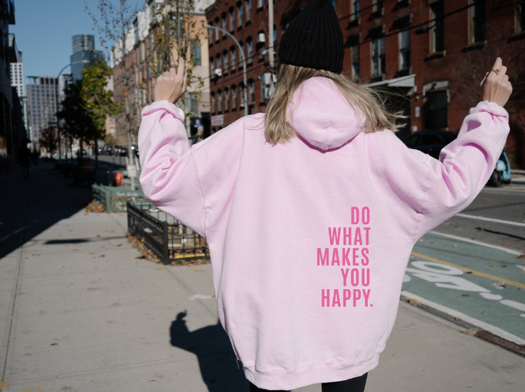 Fudus Damen Hoodie mit Gelassenheit-Statement