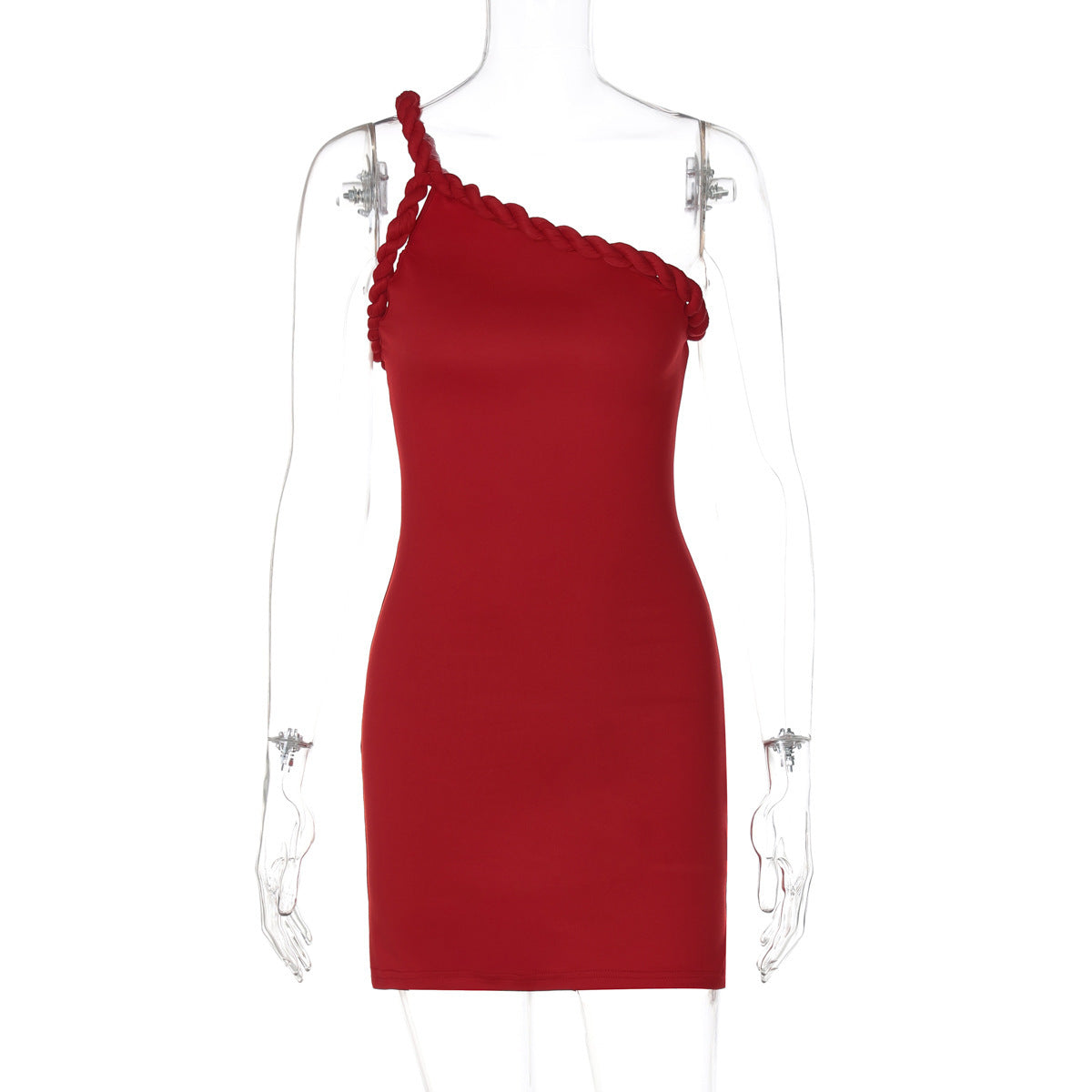 Wickelkleid für Damen mit figurbetonter, asymmetrischer Form und edlen Trägern von MODEGEIST