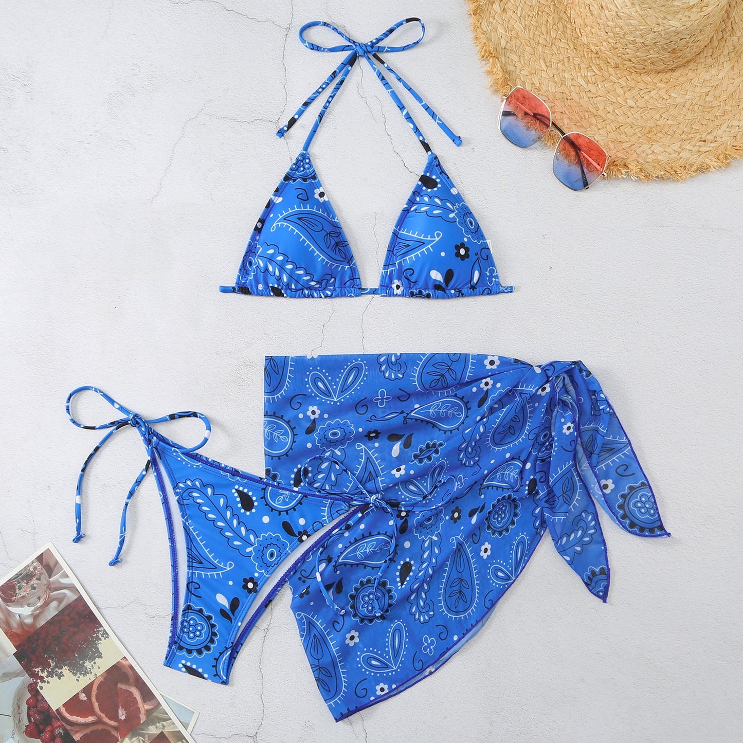 Wickelrock-Bikini mit Blumenmuster für Damen von MODEGEIST