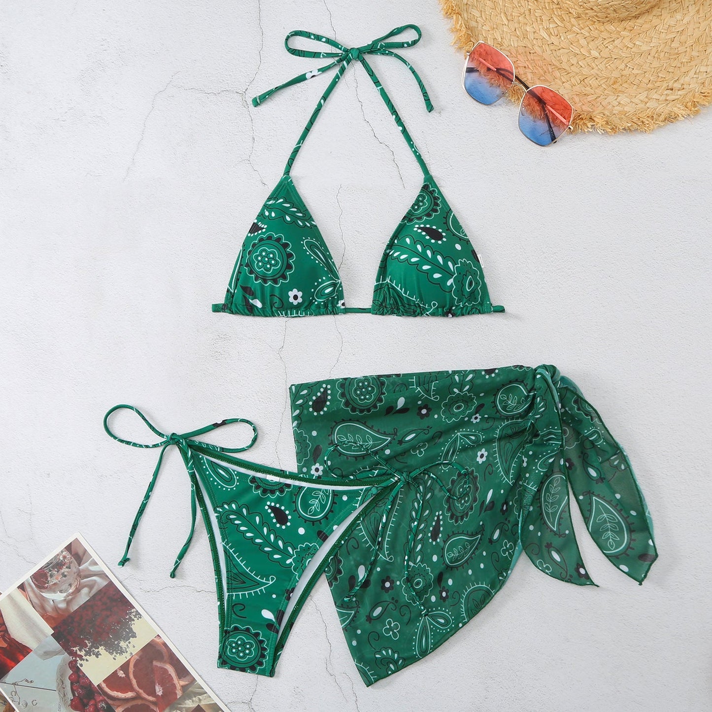 Wickelrock-Bikini mit Blumenmuster für Damen von MODEGEIST