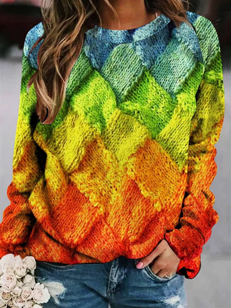 Wolle-Sweatshirt Alysa mit Druck