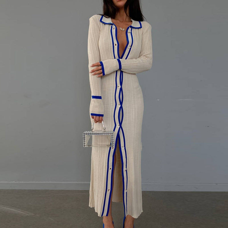 Modisches Damen-Maxikleid mit Knöpfen von MODEGEIST