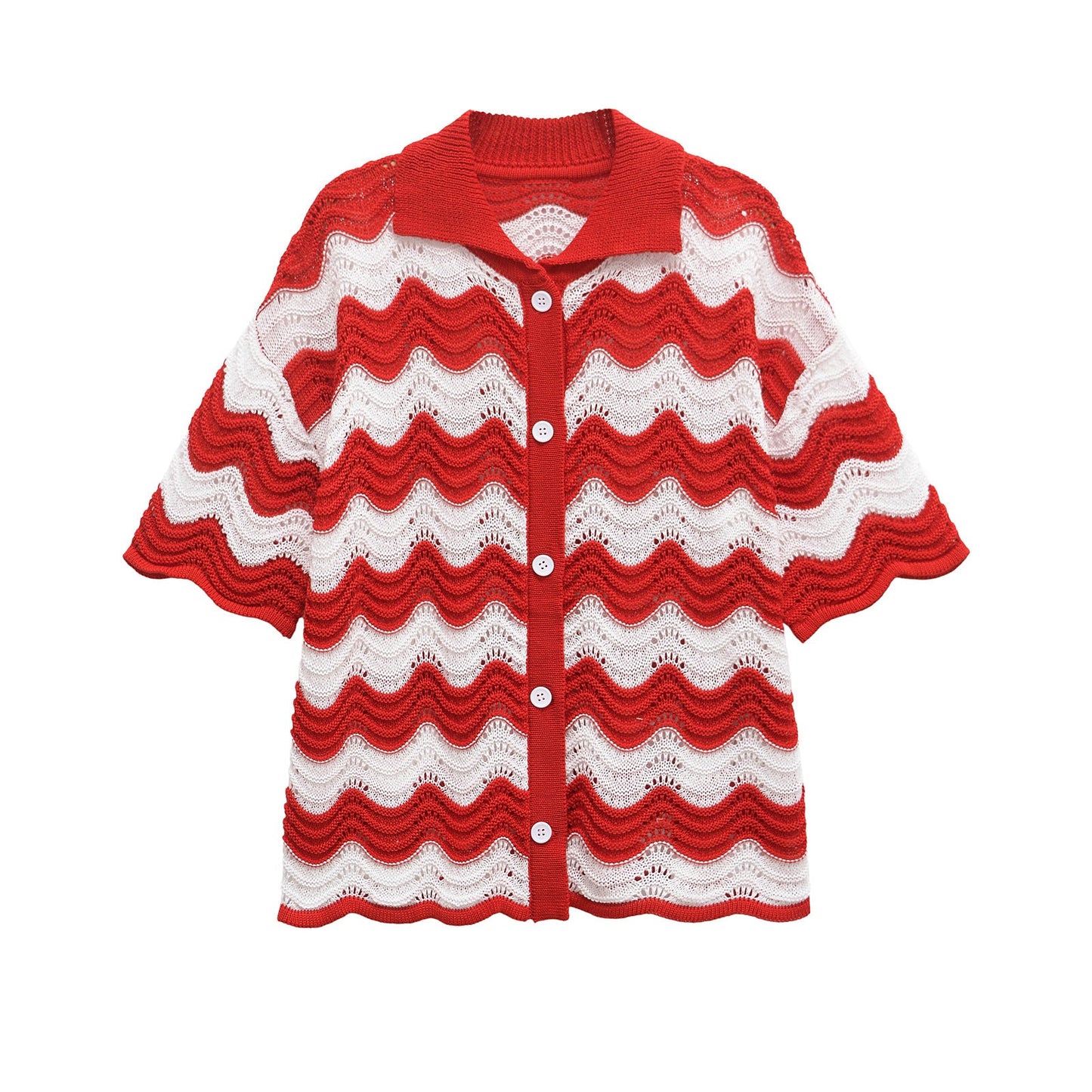 Women's Wave Pattern Knit Cardigan MODEGEIST