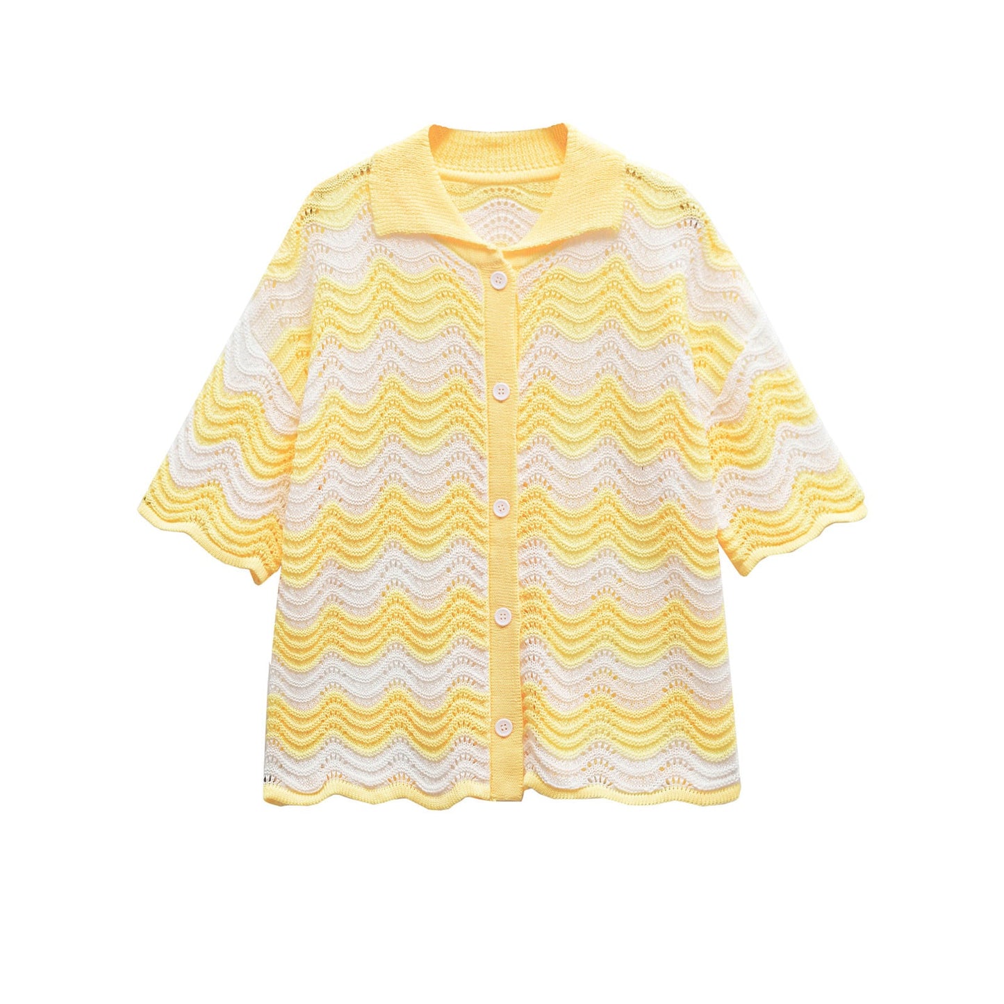 Women's Wave Pattern Knit Cardigan MODEGEIST