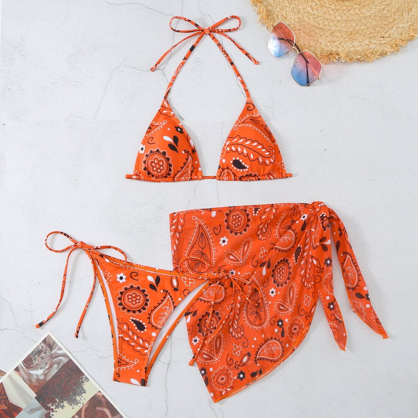 Wickelrock-Bikini mit Blumenmuster für Damen von MODEGEIST