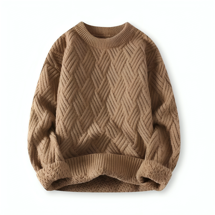 Wolle-Mix Herrenpullover mit Zopfmuster – Klassisch und Warm