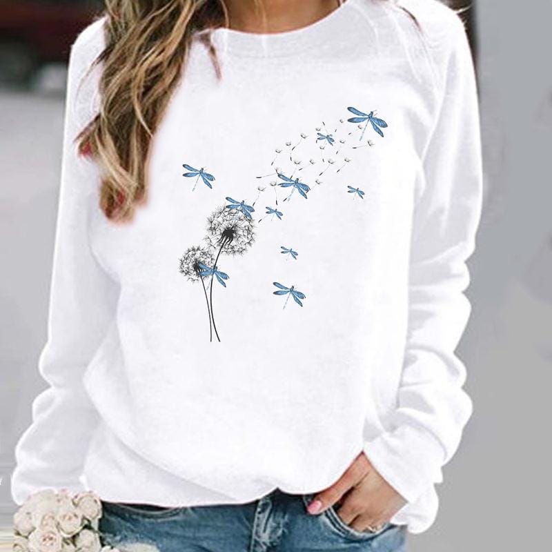 Damenpullover mit Blumen und Schmetterlingen von Fudus